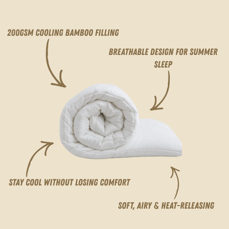 Bondi Bamboo™ Premium 200GSM Bamboo Summer Duvet